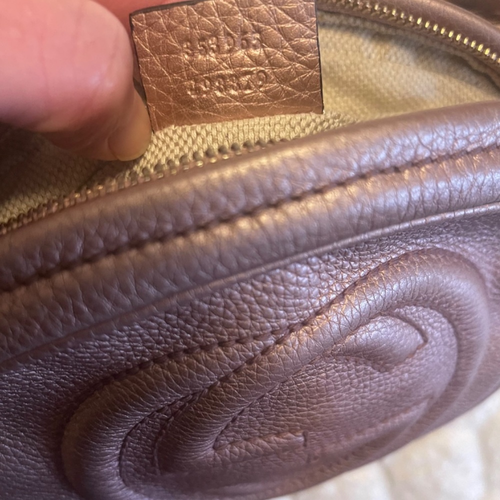 Gucci Soho Disco round Small Crossbody Bag - Metallic Rose Gold Authentic - Picture 10 of 12